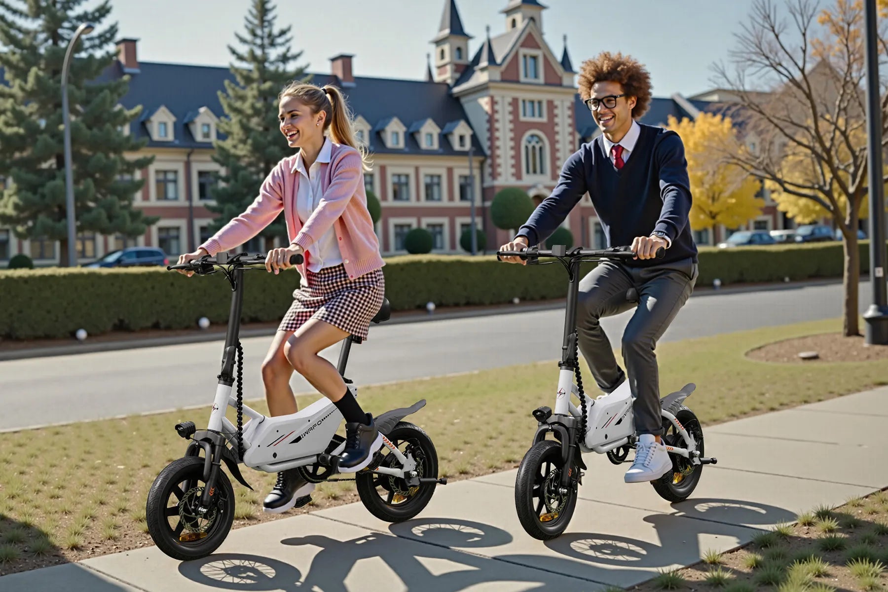 Two_students_ride_Electric-Bike-IWAFO-IE2_to_school