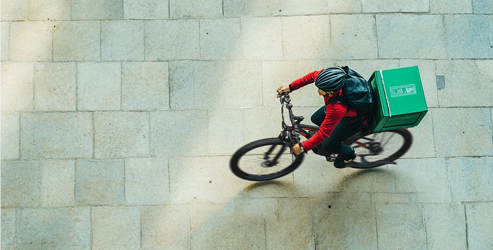 Delivering goods with IWAFO's electric bikes